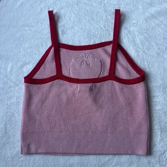 Hot Topic Pink knit embroidered Strawberry Tank Top - Picture 5 of 6